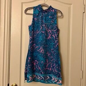 Lilly Pulitzer Adalina Romper, Bermuda Blue You Grow Girl Engineered